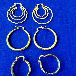 New 3 Pairs of hoops